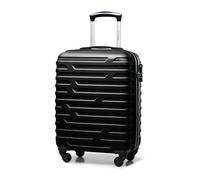 WITTCHEN Travel Suitcase Carry-On Cabin Luggage Hardshell Made of ABS with 4 Spinner Wheels Combination Lock Telescopic Handle A-Line II Size Black