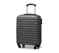 WITTCHEN Travel Suitcase Carry-On Cabin Luggage Hardshell Made of ABS with 4 Spinner Wheels Combination Lock Telescopic Handle A-Line II Size Grey