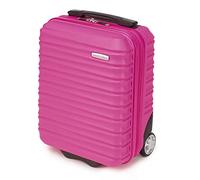 WITTCHEN Travel Suitcase Carry-On Cabin Luggage Hardshell Made of ABS with 4 Spinner Wheels Combination Lock Telescopic Handle Groove Line Size Small Suitcase Pink