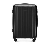 WITTCHEN Travel Suitcase Carry-On Cabin Luggage Hardshell Made of Polycarbonate with 4 Spinner Wheels Combination Lock Telescopic Handle Cruise Line Size Medium Suitcase Black