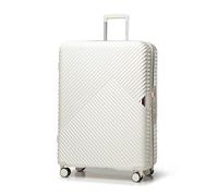 WITTCHEN Travel Suitcase Carry-On Cabin Luggage Hardshell Made of Polycarbonate with 4 Spinner Wheels Combination Lock Telescopic Handle GL Style Line Size Large Suitcase White