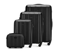 WITTCHEN Travel Suitcase Carry-On Cabin Luggage Hardshell Made of Polycarbonate with 4 Spinner Wheels Combination Lock Telescopic Handle Cruise Line Set of 4 suitcases Black