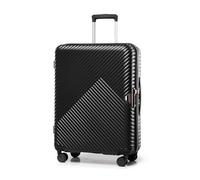WITTCHEN Travel Suitcase Carry-On Cabin Luggage Hardshell Made of Polycarbonate with 4 Spinner Wheels Combination Lock Telescopic Handle GL Style Line Size Medium Suitcase Black