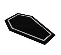 WITTIZA Coffin Bath Mat - Black & White Gothic Bathroom Rug, Non-Slip Quick Dry Microfiber, Soft Plush for Halloween Decor & Goth Home, Machine Washable, 32" x 20"