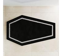 Coffin Bath Mat Halloween Rug - Black Gothic Home Decor for Bathroom Bedroom Kitchen Room - Coffins Halloween Door Mat - Horror Gothic Gift Spooky Gifts Wednesday Addams Decor