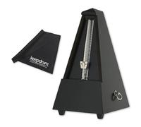 Wittner 806M mechanical metronome made of wood, matt black with Keepdrum microfibre cloth