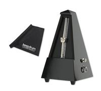 Wittner 816 Mechanical Metronome Made of Wood with Bell Highly Polished Black with Keepdrum Microfibre Cloth