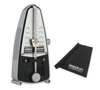 Wittner 838 Taktell Piccolo Mechanical Metronome Silver with Keepdrum Microfibre Cloth
