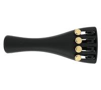 Wittner 918131G, Violin tailpiece ultra high-tech plastic, for 1/2 violin, black, gold-plated screws, Made in Germany