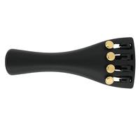 Wittner 919151G Viola tailpiece Ultra - for viola 38.0-39.5 cm - high-tech plastic - ultra-light - with nylon tailgut - 4 fine tuners, gold-plated screws - black