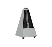 Wittner Metronome Taktell Pyramid Shape System Maelzel Designer Series - Plastic casing - With bell - Light silver coloured - Mechanically wound - No batteries required - Made in Germany