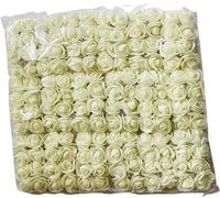 Witty Cuties Artificial Flowers Ivory Artificial Roses Foam Flowers Real Looking Fake Foam Roses for Crafting Decoration DIY Wedding Bouquets Bridal Shower Flower Decoration Pack of 1 (144pcs).
