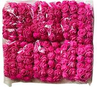 Witty Cuties Artificial Flowers Real Looking Artificial Hot-Pink Roses Foam Flowers for Crafting Fake Foam Roses Decoration DIY Wedding Bouquets Bridal Shower Flower Decoration Pack of 1 (144pcs).