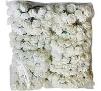 Witty Cuties Artificial Flowers Real Looking Artificial White Roses Foam Flowers for Crafting Fake Foam Roses Decoration DIY Wedding Bouquets Bridal Shower Flower Decoration Pack of 1 (144pcs).