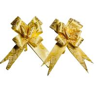Witty Cuties Gifts Wrapping Pull Bows 30MM Ribbon Bows Gold Present Wrapping Bows Pompom Gift Bows Wreath Making Crafting Wedding Basket Flower Bouquets Pack of 20.