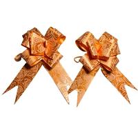 Witty Cuties Gifts Wrapping Pull Bows 30MM Ribbon Bows Orange Present Wrapping Bows Pompom Gift Bows Wreath Making Crafting Wedding Basket Flower Bouquets Pack of 20.