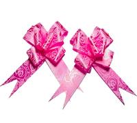 Witty Cuties Pull Bows for Gifts Wrapping 30MM Pink Ribbon Bows Present Wrapping Bows Pompom Gift Bows Wreath Making Crafting Wedding Basket Flower Bouquets Pack of 10.