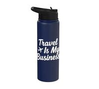 Witty Travel My Business Cursive Saying Funny Stainless Steel Insulated Water Bottle