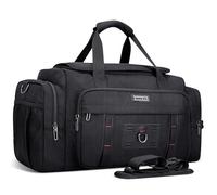 WITZMAN Duffle Bag for Men Large 49L Convertible Nylon Travel Sports Bag | With Shoe Compartment and Dry-wet Pocket, Fits 16" Laptop, Carry On, For Gym, Weekender, Overnight trips, B719 Black
