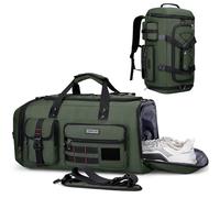 WITZMAN Travel Duffel Bags for Men Large Carry On Weekender Overnight Bag 3 in 1 Backpack with Shoe Compartment (B693 Army Green