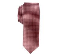 WITZROYS 100% Silk Tie for Men Classic Gingham & Neat Patterns Business Necktie for Professional, Wedding & Formal Occasions, Dark Burgundy - Mini Checks, Large