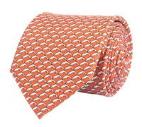 WITZROYS 100% Silk Ties for Men Handmade Neckties with Animal Printed Patterns+Gift box … (Dolphins - Silver on Rust, Regular Length - 59")