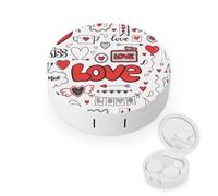 WIUFHFR Contact Lens Case Arrow Text Portable Contact Case with Mirror Tweezers for Daily Use