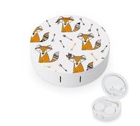 WIUFHFR Contact Lens Case Fox and Arrow Portable Contact Case with Mirror Tweezers for Daily Use
