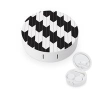 WIUFHFR Contact Lens Case Geometric Arrow Portable Contact Case with Mirror Tweezers for Daily Use
