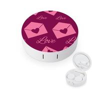 WIUFHFR Contact Lens Case Mail Love Portable Contact Case with Mirror Tweezers for Daily Use