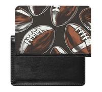 WIUFHFR Passport Holder for Travel American Football Patterns Pu Leather Passport Cover Case with Card Slot