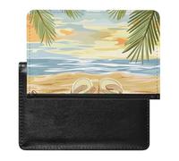 WIUFHFR Passport Holder for Travel Beach Side Flip Landscape Pu Leather Passport Cover Case with Card Slot