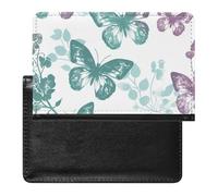 WIUFHFR Passport Holder for Travel Butterflies Pattern Purple Pu Leather Passport Cover Case with Card Slot