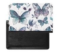 WIUFHFR Passport Holder for Travel Butterflies Pattern Purple Pu Leather Passport Cover Case with Card Slot