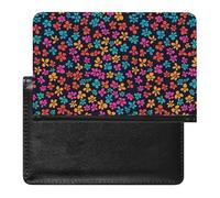 WIUFHFR Passport Holder for Travel Colorful Paws Patterns Pu Leather Passport Cover Case with Card Slot
