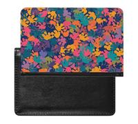 WIUFHFR Passport Holder for Travel Colorful Paws Patterns Pu Leather Passport Cover Case with Card Slot