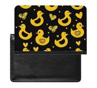 WIUFHFR Passport Holder for Travel Cute Ducks and Hearts Love Pattern Pu Leather Passport Cover Case with Card Slot