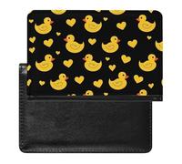 WIUFHFR Passport Holder for Travel Cute Ducks and Hearts Love Pattern Pu Leather Passport Cover Case with Card Slot