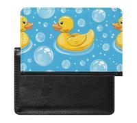 WIUFHFR Passport Holder for Travel Cute Ducks Bubble Patterns Pu Leather Passport Cover Case with Card Slot
