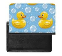 WIUFHFR Passport Holder for Travel Cute Ducks Bubble Patterns Pu Leather Passport Cover Case with Card Slot