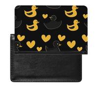 WIUFHFR Passport Holder for Travel Cute Ducks Hearts Pattern Pu Leather Passport Cover Case with Card Slot
