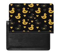 WIUFHFR Passport Holder for Travel Cute Ducks Hearts Pattern Pu Leather Passport Cover Case with Card Slot
