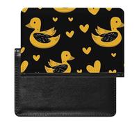 WIUFHFR Passport Holder for Travel Cute Ducks Hearts Pattern Pu Leather Passport Cover Case with Card Slot