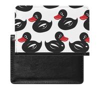 WIUFHFR Passport Holder for Travel Cute Ducks Pattern Pu Leather Passport Cover Case with Card Slot