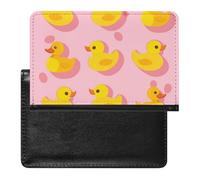 WIUFHFR Passport Holder for Travel Cute Ducks Pattern Pu Leather Passport Cover Case with Card Slot