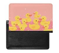 WIUFHFR Passport Holder for Travel Cute Ducks Pattern Pu Leather Passport Cover Case with Card Slot