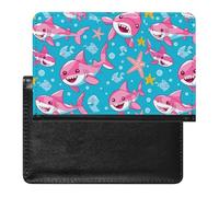 WIUFHFR Passport Holder for Travel Cute Sharks Stars Patterns Pu Leather Passport Cover Case with Card Slot