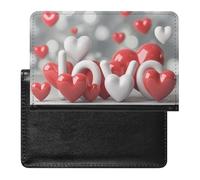 WIUFHFR Passport Holder for Travel Love Hearts Pattern Pu Leather Passport Cover Case with Card Slot