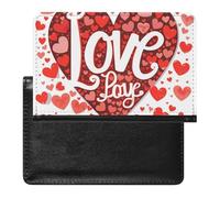 WIUFHFR Passport Holder for Travel Love Hearts Pattern Pu Leather Passport Cover Case with Card Slot