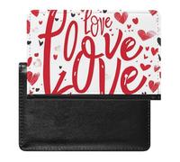 WIUFHFR Passport Holder for Travel Love Hearts Pattern Pu Leather Passport Cover Case with Card Slot